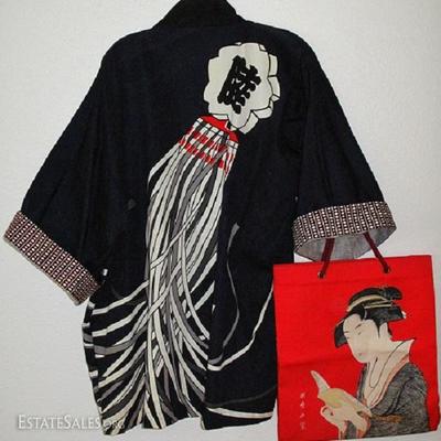 Kimono Style Jacket and a Red Geisha Print Tote