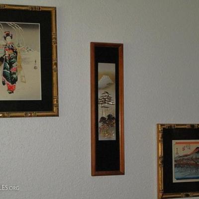 Oriental Framed and Matted Art