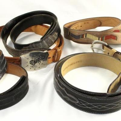 Small Sample of More Than 20 Leather Belts:  Tony Lama, Nocona, Lucchese, Eldorado West, Great American Belt Co., Etc.  Also many ladies...