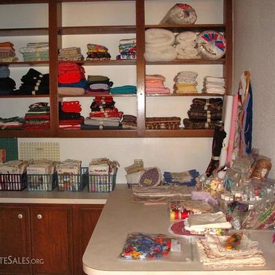 Sewing Room After!  Fabric, Thread, Patterns and more