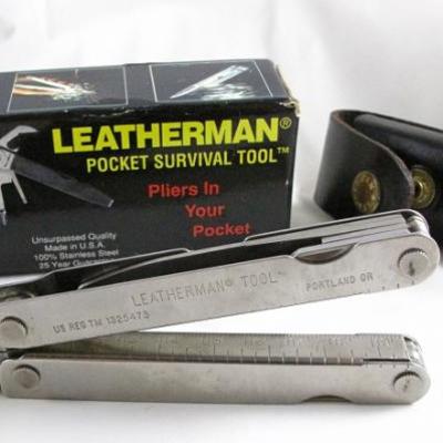 Leatherman Pocket Survival Tool, New in Box with Leather Case