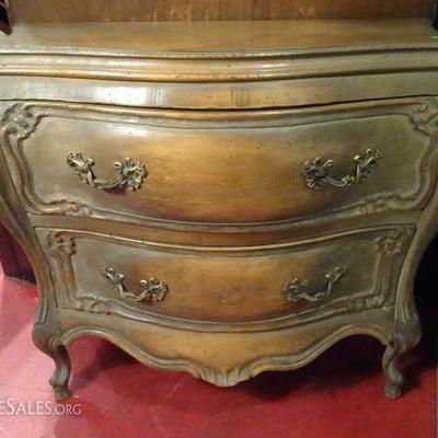 LOUIS XV STYLE BOMBE CHEST WITH 2 DRAWERS