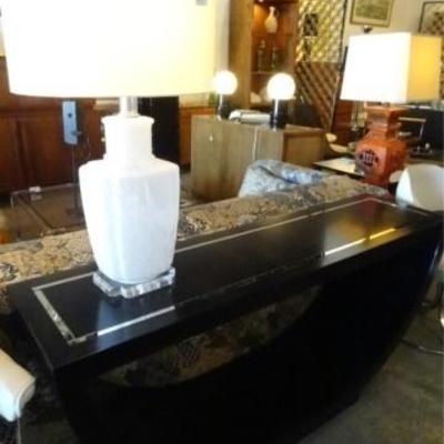 MODERN DESIGN U-SHAPE CONSOLE TABLE WITH METALLIC ACCENT