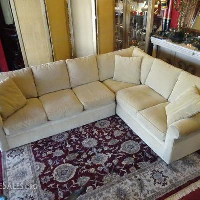 2 PC MODERN SECTIONAL SOFA IN PALE GOLD