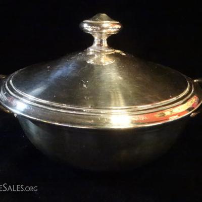 CHRISTOFLE FRANCE SILVER PLATED BOWL WITH LID