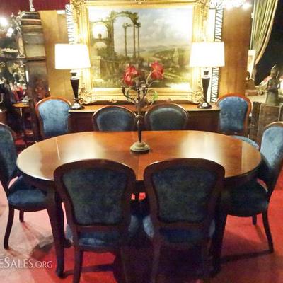 OVAL DINING TABLE WITH 6 CHAIRS