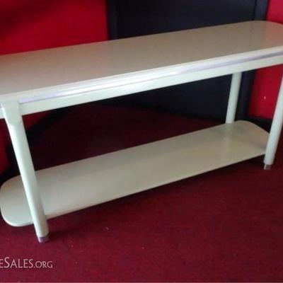 MID CENTURY MODERN CONSOLE TABLE IN KEY LIME GREEN