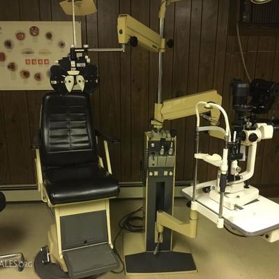 Eye Exam Medical Equipment, Reliance Stools, Ritter Opthalmic Exam Chair, Phoropter, Slit Lamp, Tonometer, Storz Instrument Case and More...