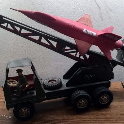 Vintage Western Germany Toy Truck with Missile Launcher