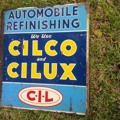 Never seen one of these!  Cilco and Cilux Automobile Refinishing flange sign