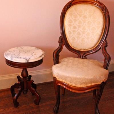 marble top table and side chair