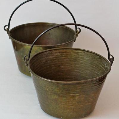 decorative brass buckets
