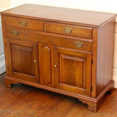 cherry buffet/sideboard with brass pulls& knobs