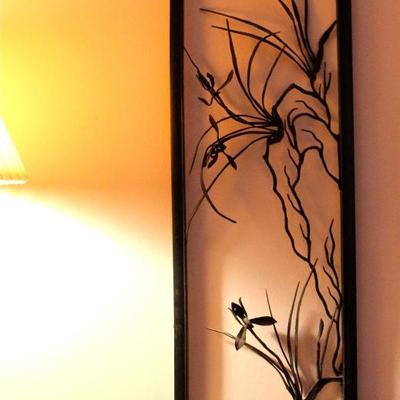 pair of metal foliate & floral wall panels