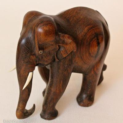 carved wood elephant