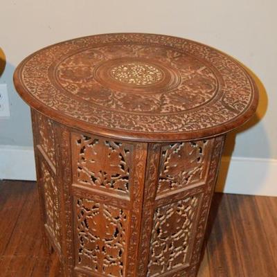 Indian teak table with inlaid ivory....beautiful.