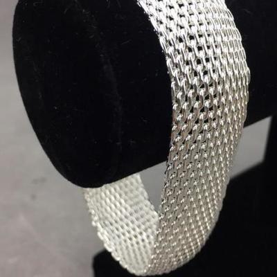 Sterling silver chain mesh bracelet (37.8g .925) 