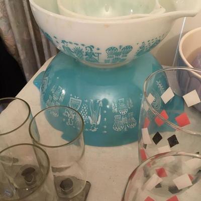 vintage Pyrex & barware