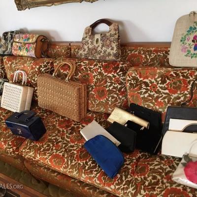vintage handbags & vintage 2-pc sofa