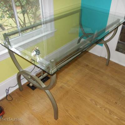 Metal and glass table; perfect for dining, desk or side board $250
55 X 30 X 30