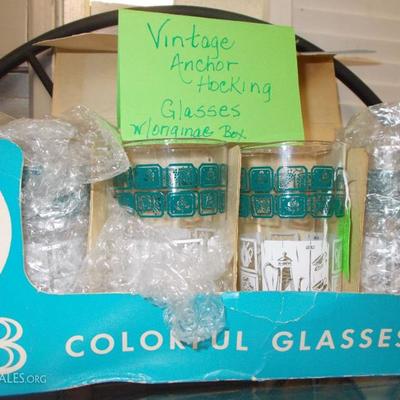 Vintage glass set in original box $42