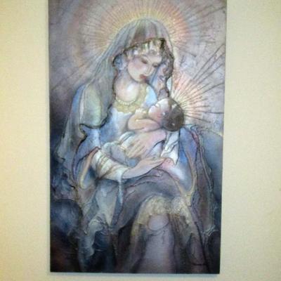 Madonna & child oil on canvas