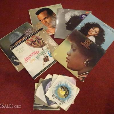 LARGE COLLECTION VINTAGE LPs AND 45 RPM RECORDS