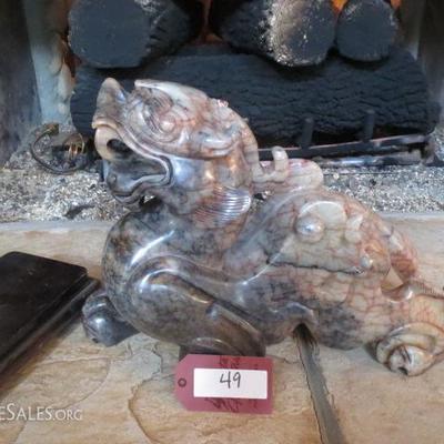 Chinese soapstone Foo Dog--approx 30 pounds!