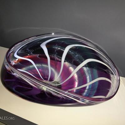 Enormous signed art glass.