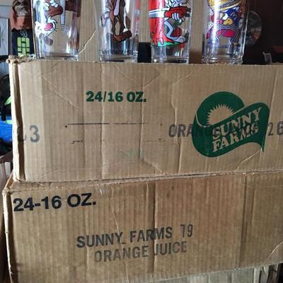 Vintage Character Glasses $4 each. These plus several full boxes!
