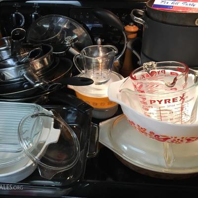 Pyrex, Corning, Fiesta Ware, Fine China Sets.