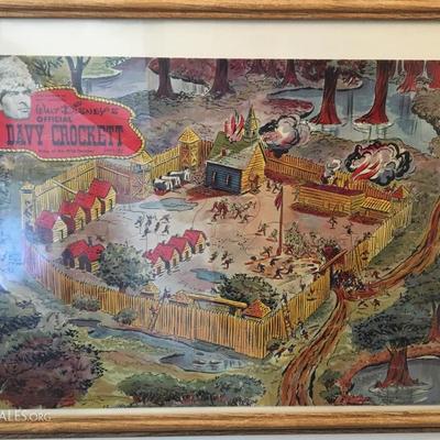 FRAMED VINTAGE DAVY CROCKETT PUZZLE