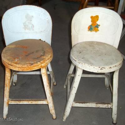 Vintage child's metal chairs