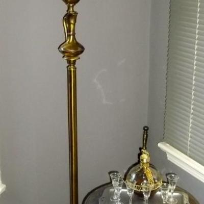 Torchere Lamp with Tea Pot on pole