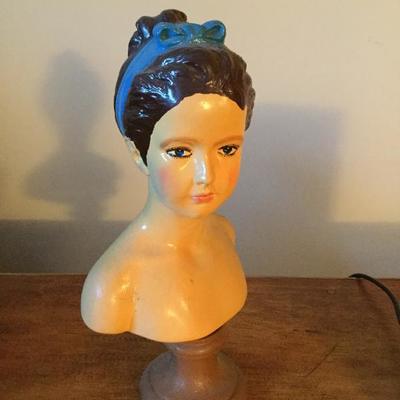 Vintage plaster bust of lady