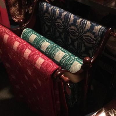 Vintage jacquard wool blankets