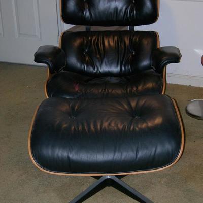 Pair of Herman Miller Chair & Foot Stools