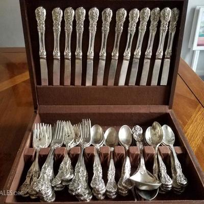 Complete set of silverplate for 12