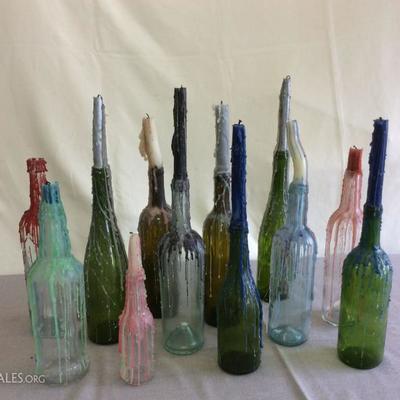 Lot # 35 - Candle bottles of all sizes $ 20.00