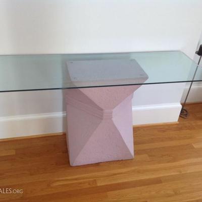 Plaster / Composite - Sofa table with bevel edged glass top - 54
