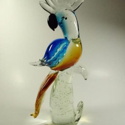 MURANO STYLE ART GLASS COCKATOO