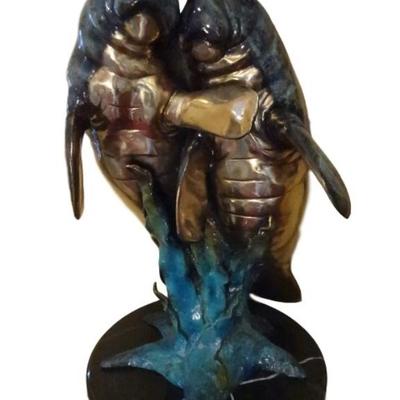 PATINATED BRONZE MANATEE SCULPTURE ON MARBLE BASE - AT A FRACTION OF LAS OLAS GALLERY PRICES!