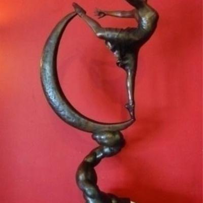 3 FT TALL BRONZE SCULPTURE ON MARBLE BASE - AT A FRACTION OF LAS OLAS GALLERY PRICES!
