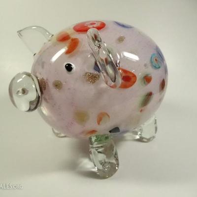 MURANO STYLE ART GLASS PIG