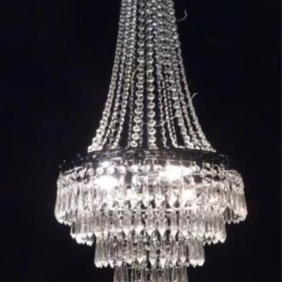 2 FRENCH EMPIRE STYLE CRYSTAL CHANDELIERS, SOLD SEPARATELY
