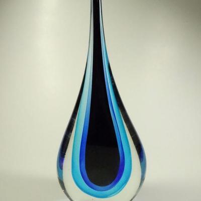 MURANO STYLE ART GLASS WATER DROP SCULPTURE