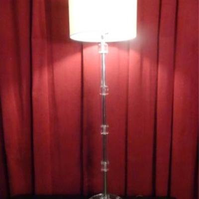 LUCITE AND CHROME FLOOR LAMP