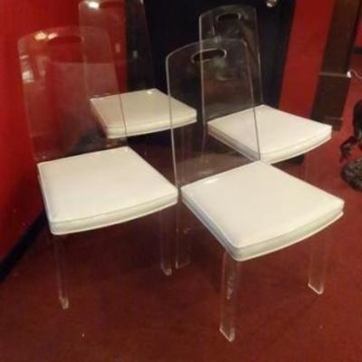 SET OF 4 LUCITE CHAIRS BY HILLS MANUFACTURING
