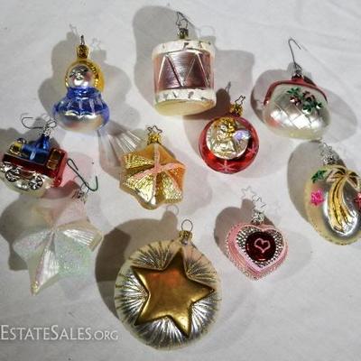 Vintage Christmas Blown Glass Ornaments