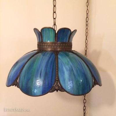 Stained Panel Glass Hanging Lamp